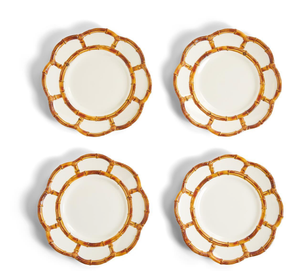 BAMBOO RIM DESSERT PLATE SET