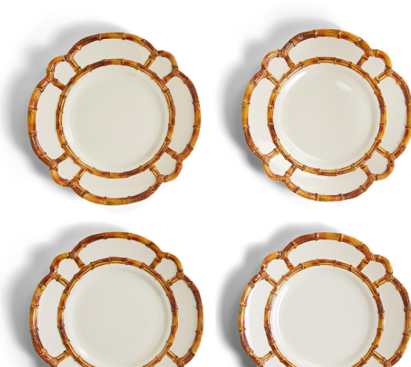 BAMBOO RIM DINNER PLATE SET