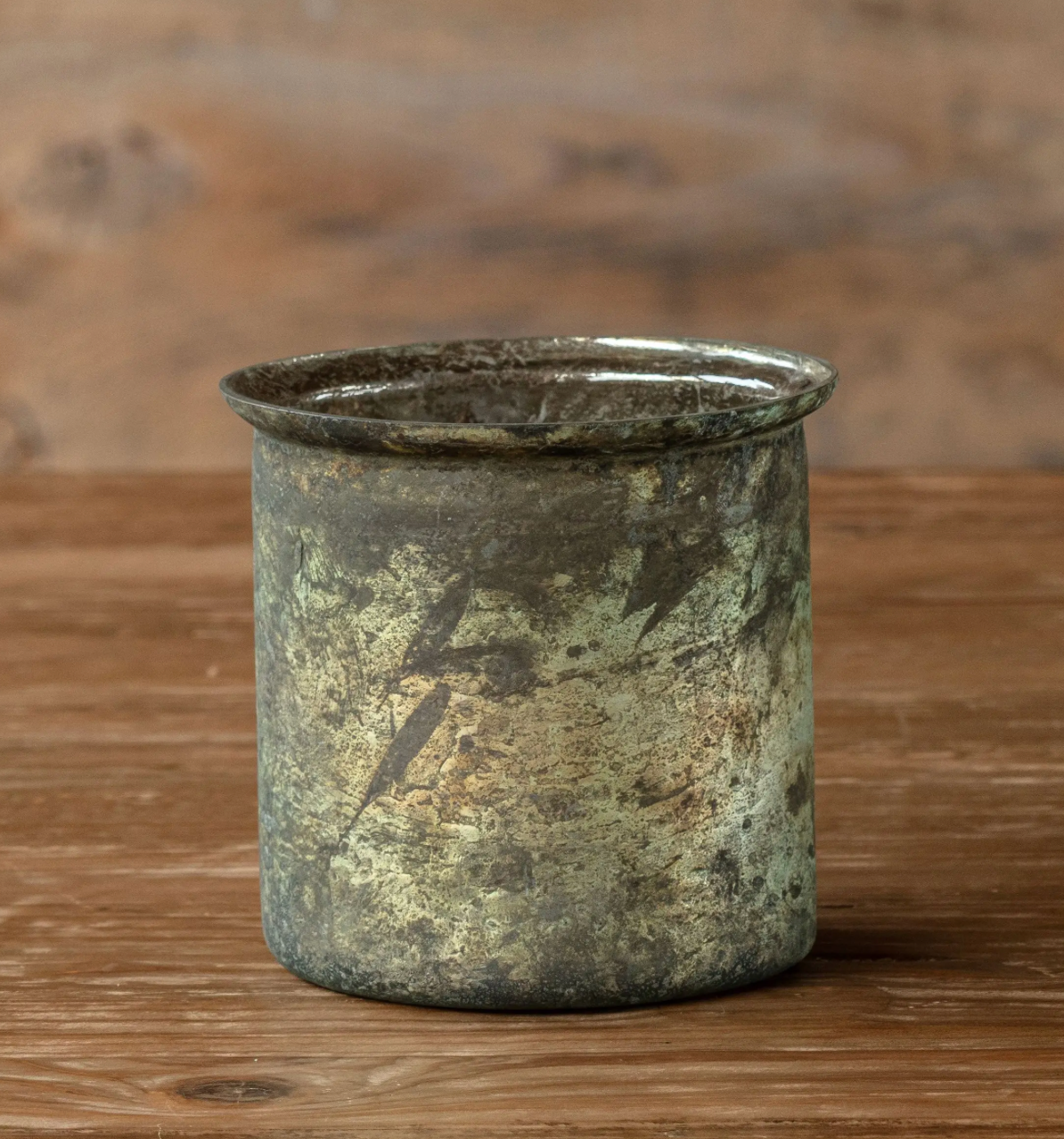 ANTIQUE FRENCH BLUE CANDLE POT