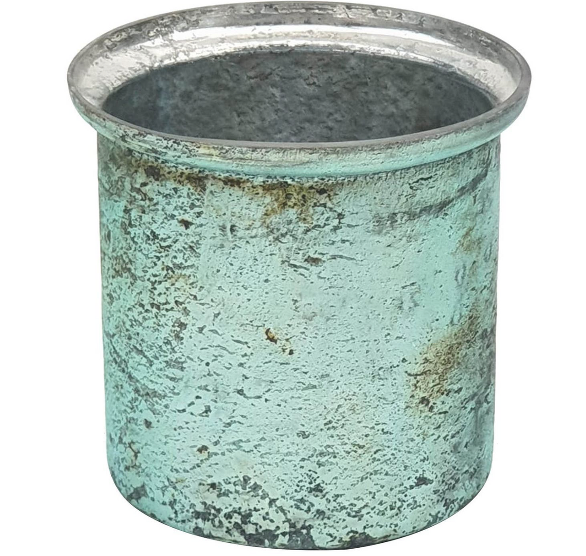 ANTIQUE FRENCH BLUE CANDLE POT