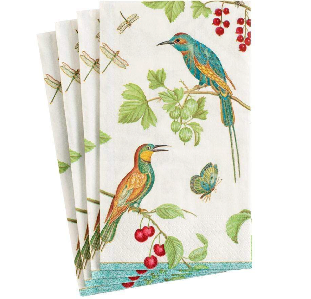 JEWELED BIRDS GUEST TOWEL