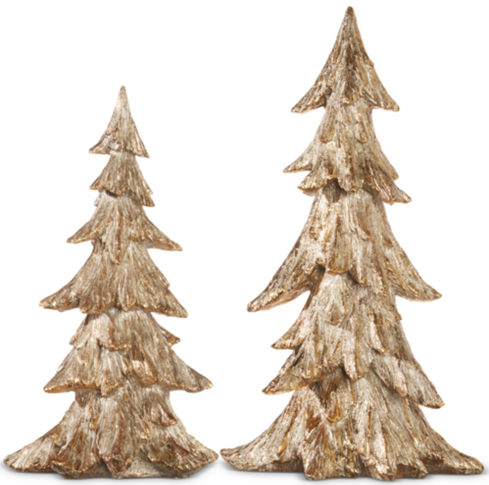 21" GOLD CARVED TREES SET