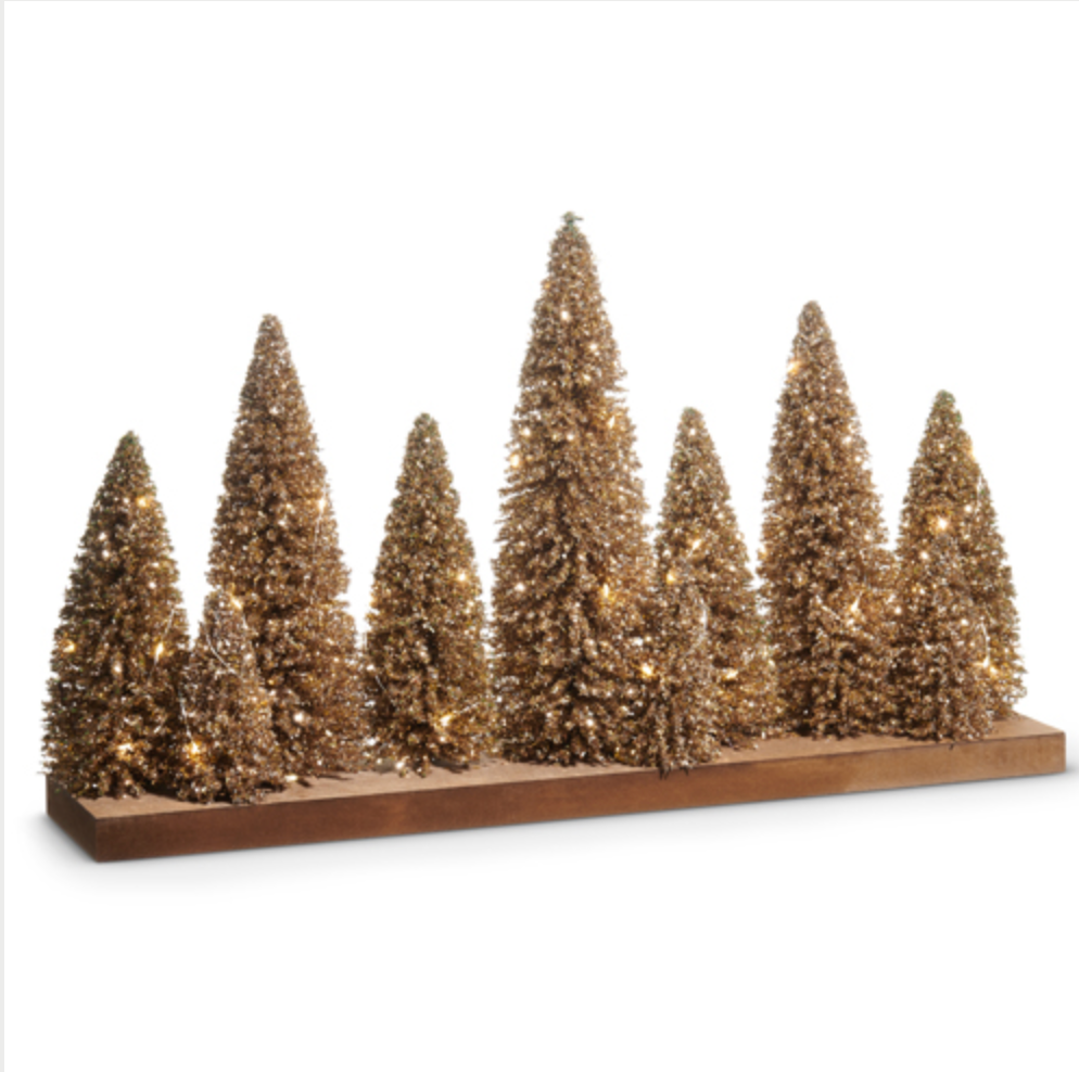 24" LIGHTED GLITTER TREE ON BASE