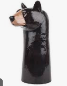 BLACK BEAR FLOWER VASE