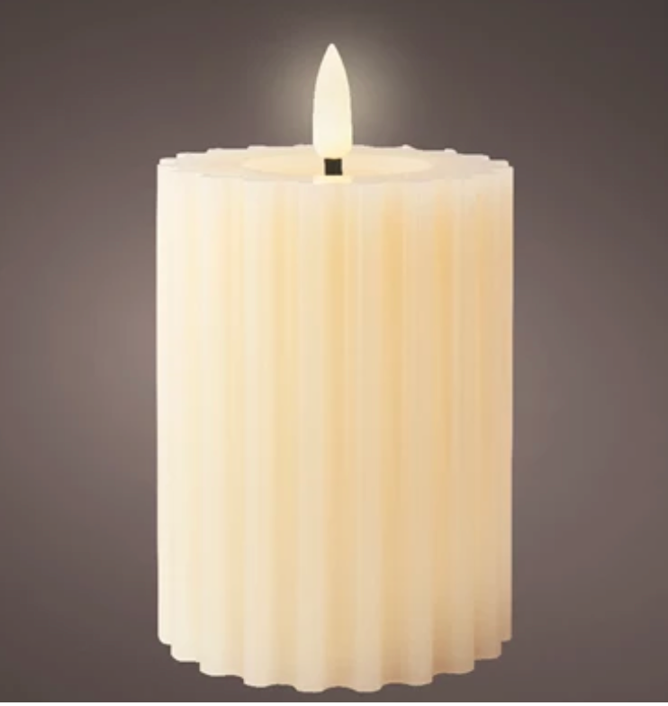 LED WICK RIBBED CANDLES