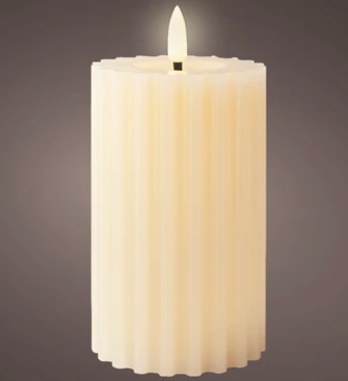 LED WICK RIBBED CANDLES