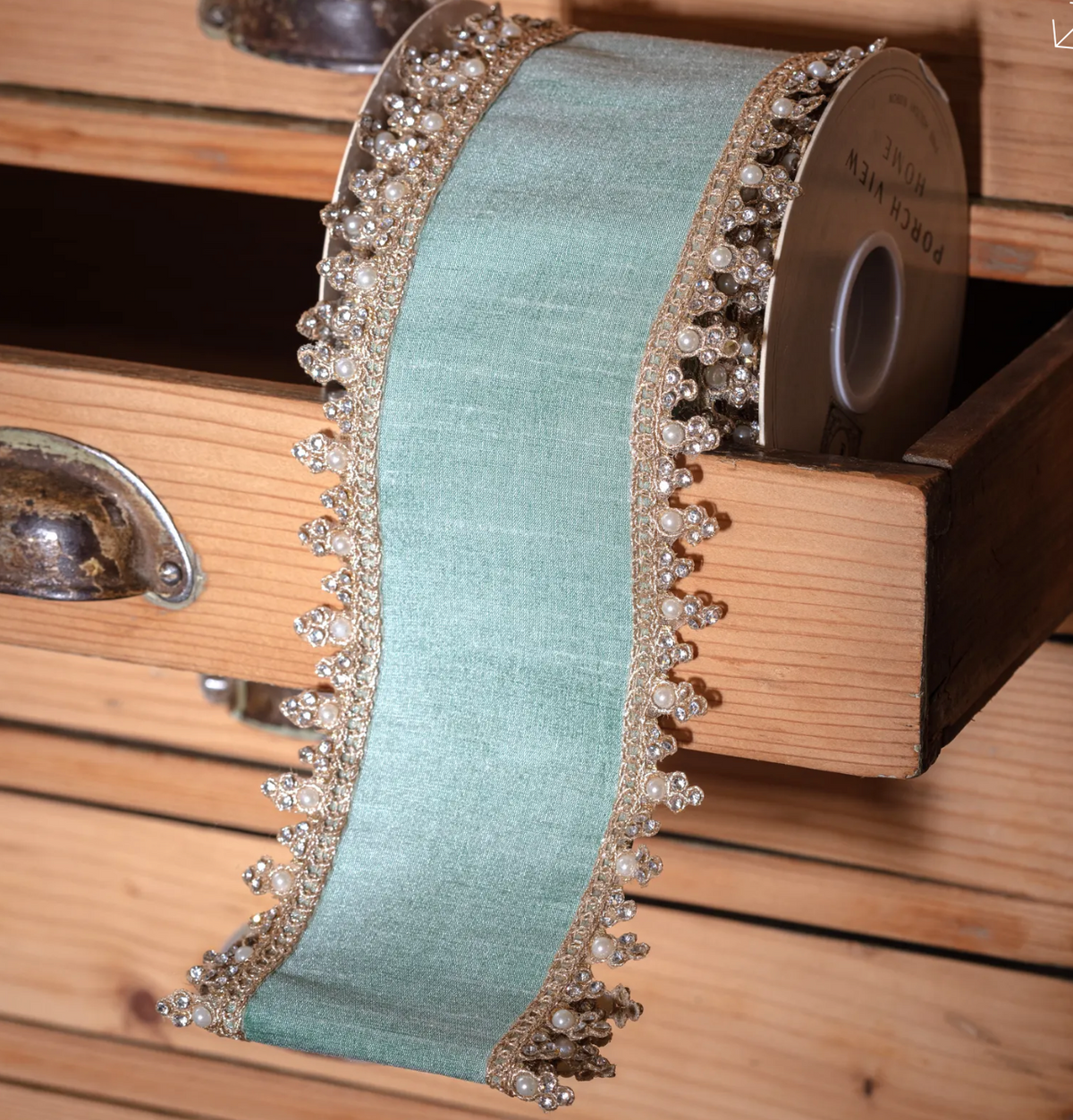 CELADON RIBBON W/ JEWEL EDGE RIBBON