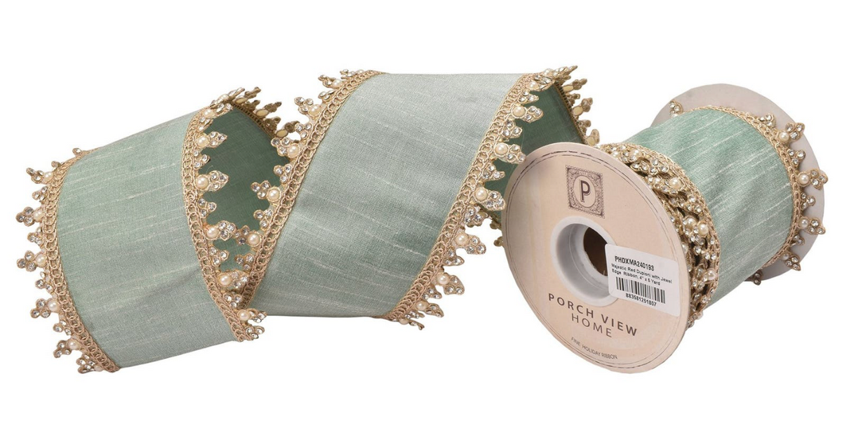 CELADON RIBBON W/ JEWEL EDGE RIBBON