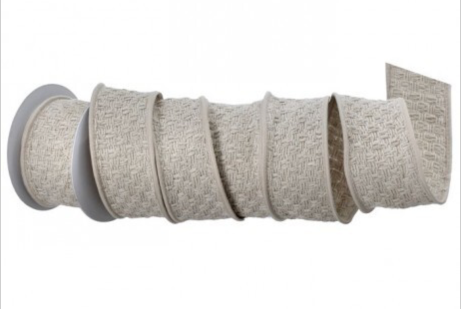 2.5"X5YDS COTTON BASKET WEAVE RIBBON