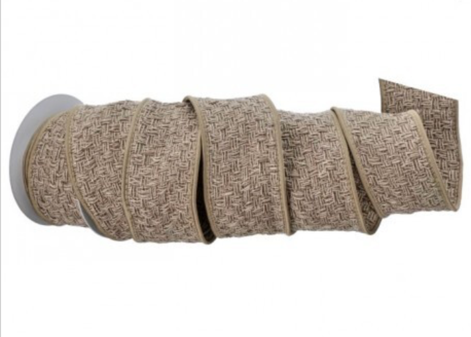 2.5"X5YDS COTTON BASKET WEAVE RIBBON
