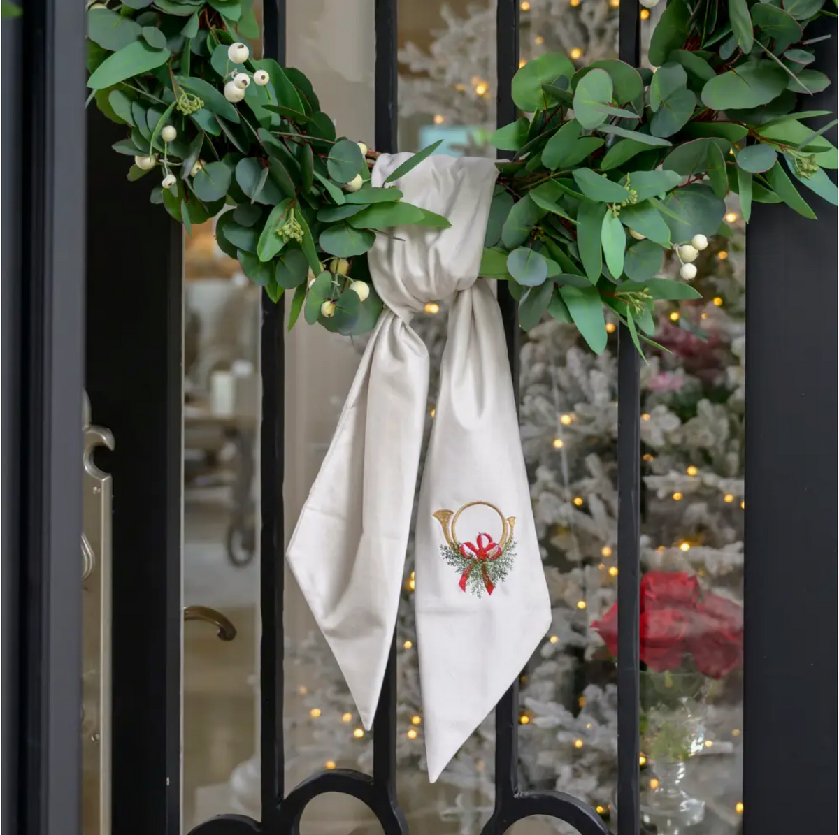 HOLIDAY HORN WREATH SASH