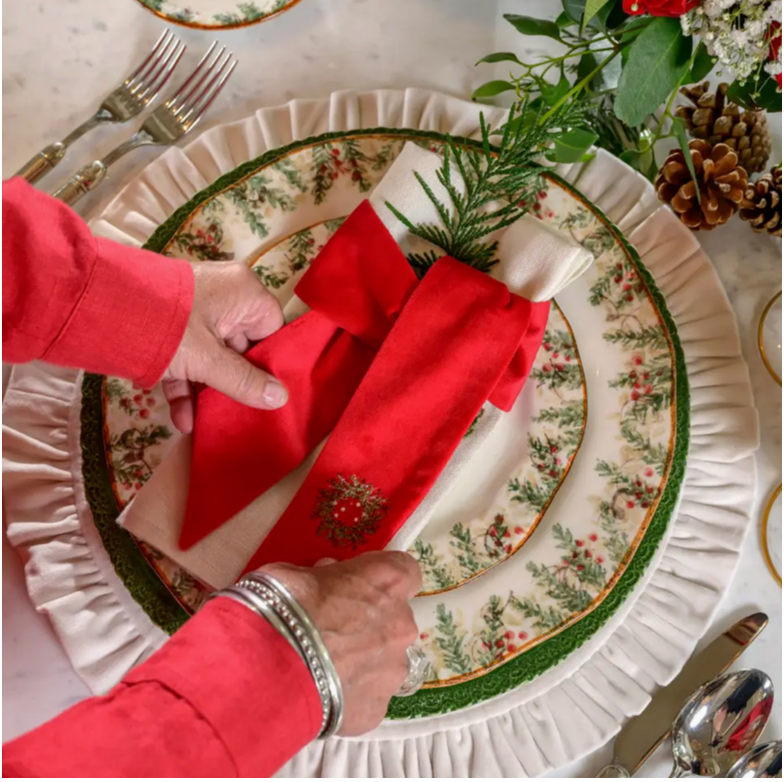 MINI NAPKIN SASH-RED VELVET
