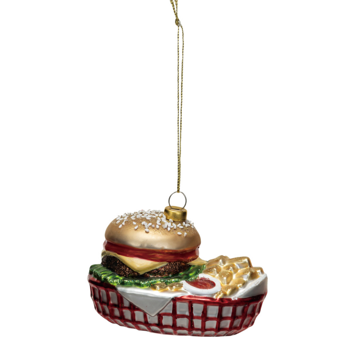 GLASS BURGER & FRIES ORNAMENT
