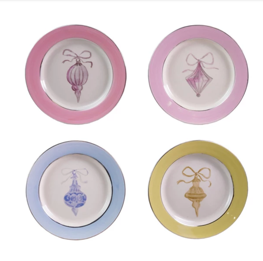STONEWARE APPETIZER PLATE SET OF 4
