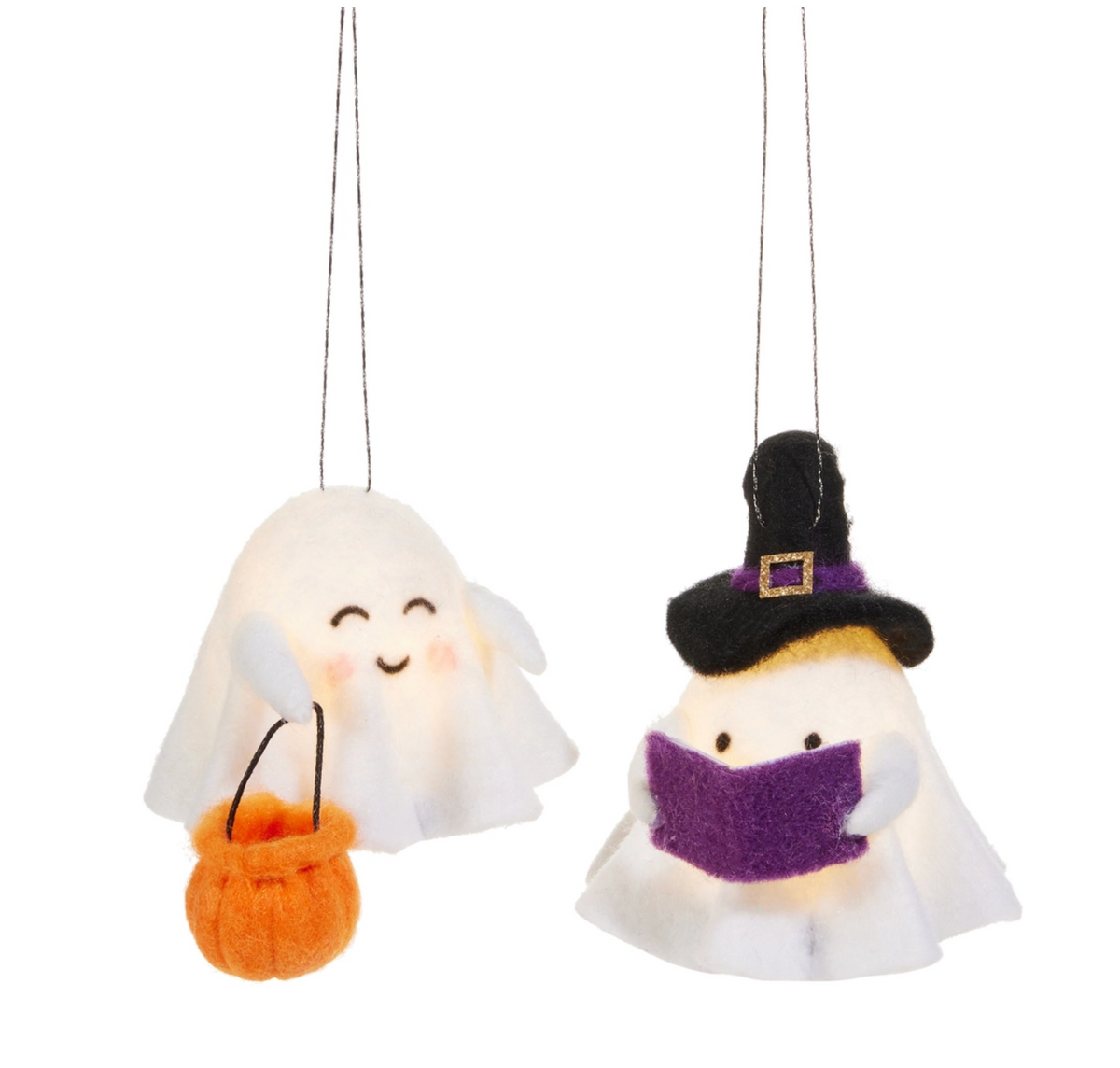 5.5" LIGHTED FELT GHOST SET