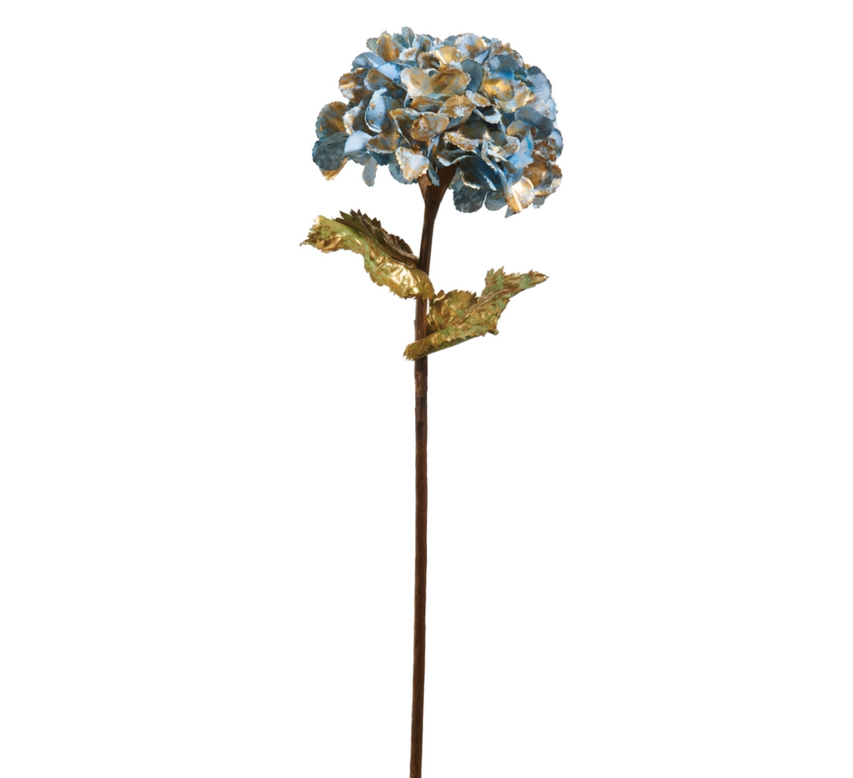 28" GILDED BLUE HYDRANGEA STEM