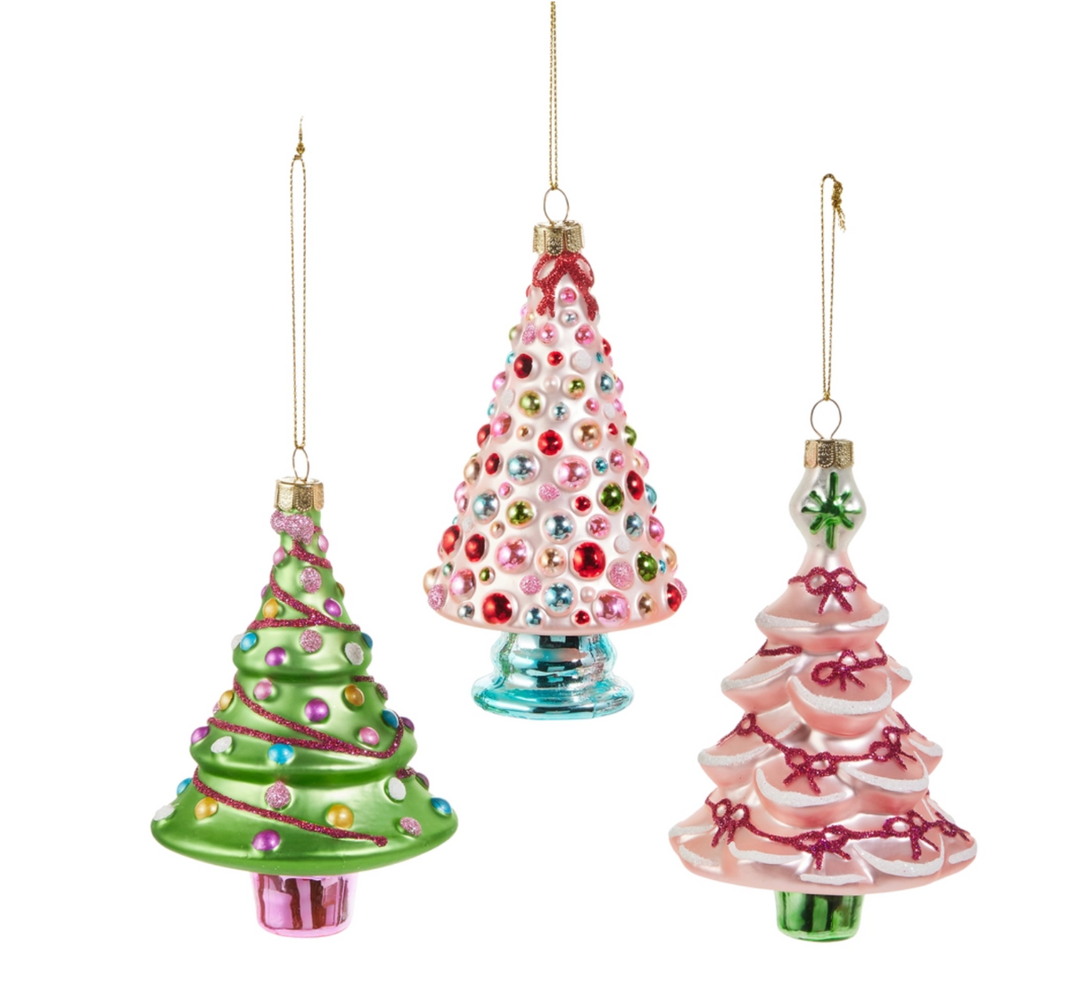 5"BLUSHING TREE ORNAMENT-SET OF 3