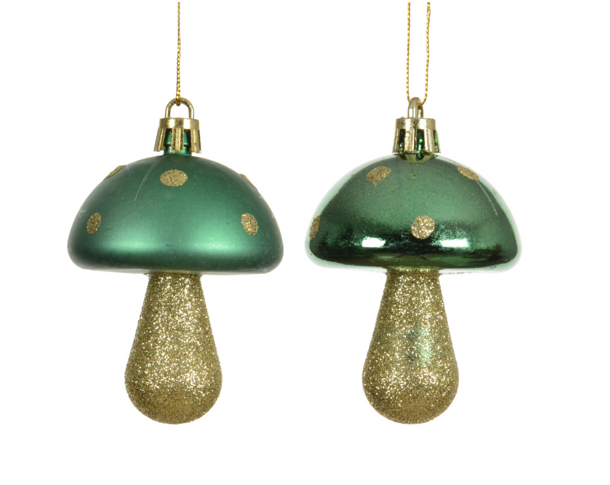 MUSHROOM ORNAMENTS S/2