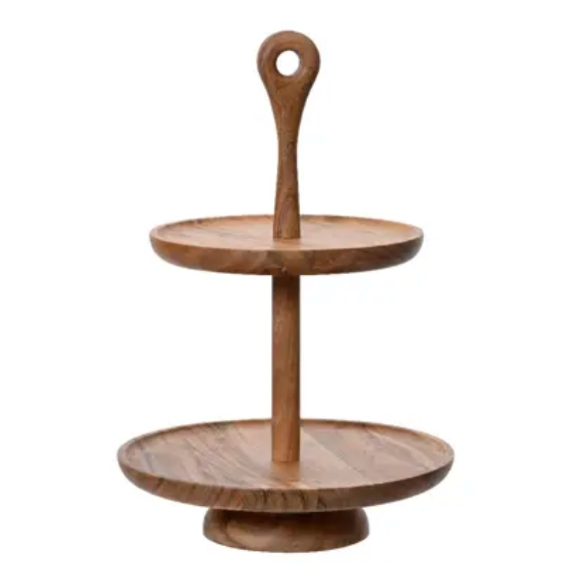 ACACIA WOOD CAKE STAND
