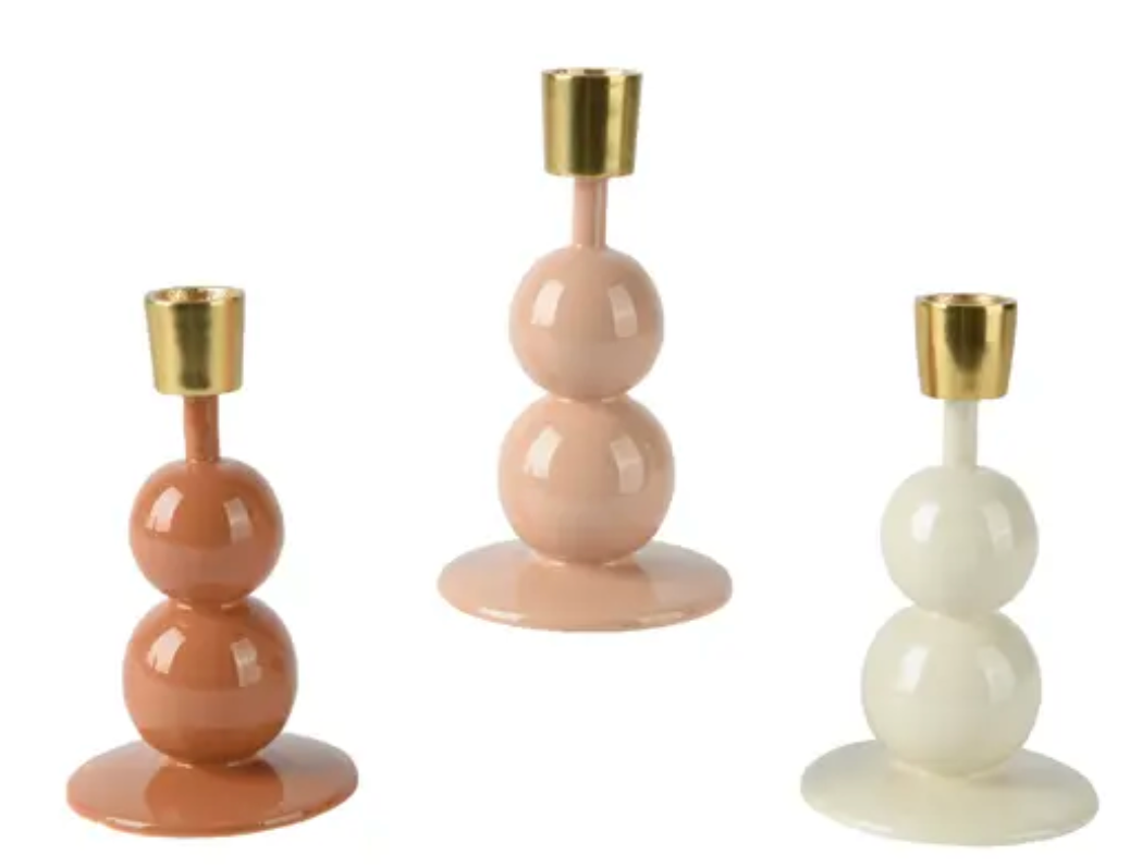ENAMEL TAPER HOLDERS SET
