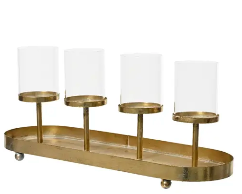 IRON CANDLEHOLDER GLASS TUBE