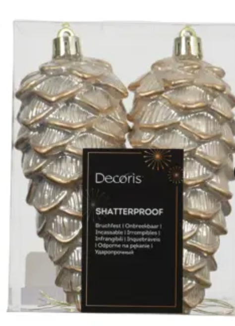 SILVER PINECONE ORNAMENT (BOX SET OF 2)