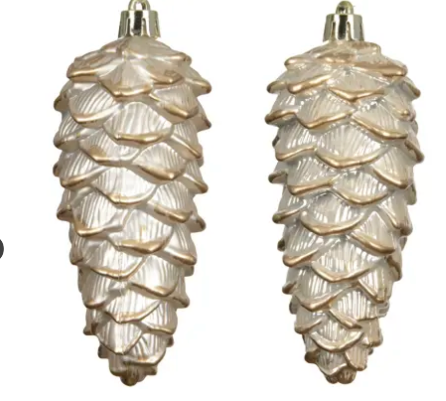 SILVER PINECONE ORNAMENT (BOX SET OF 2)