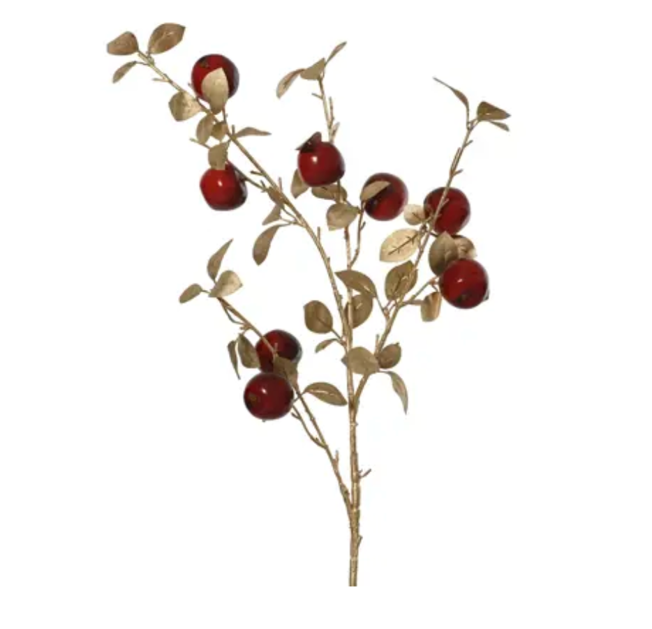 GOLD LEAF&RED BERRY STEM