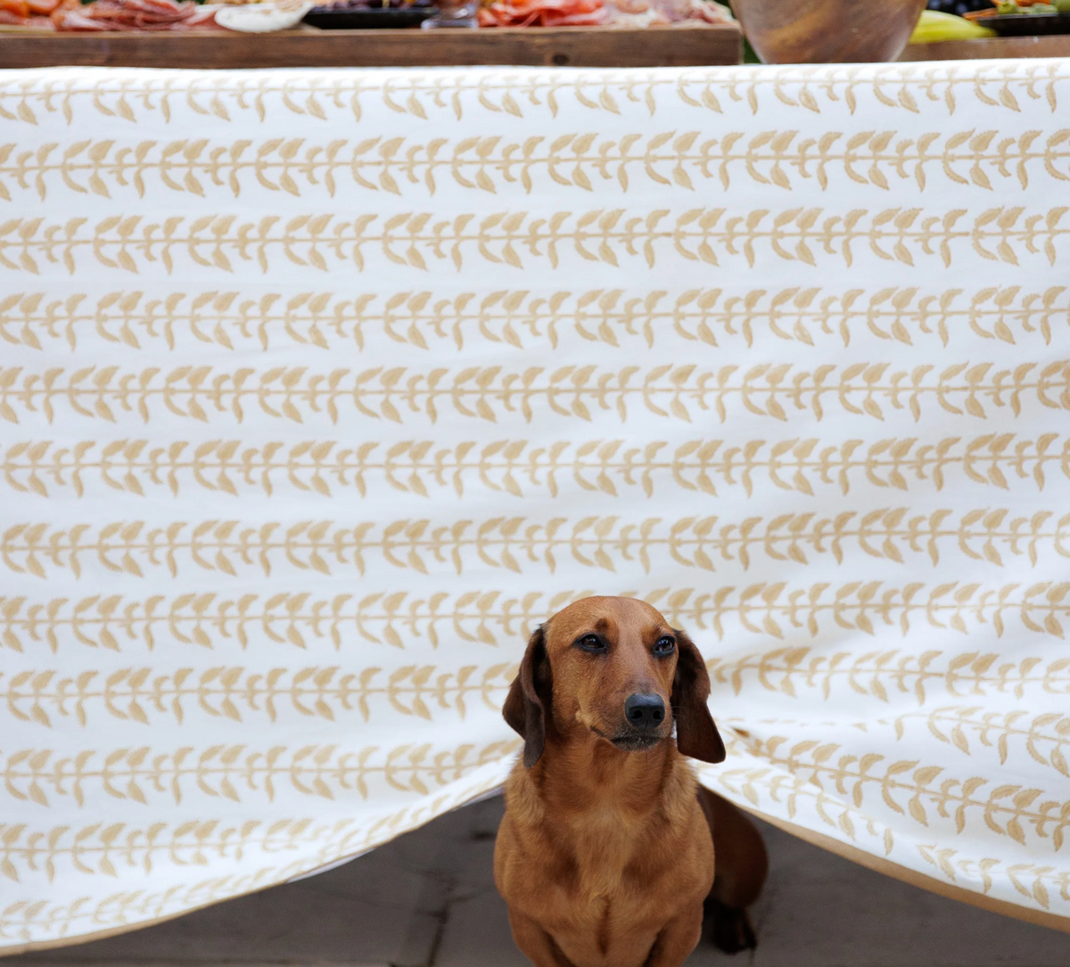 INDIA HICKS CLIMBING NETTLE SAND TABLECLOTH