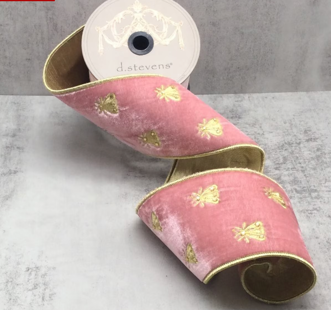 PINK VELVET BEE RIBBON