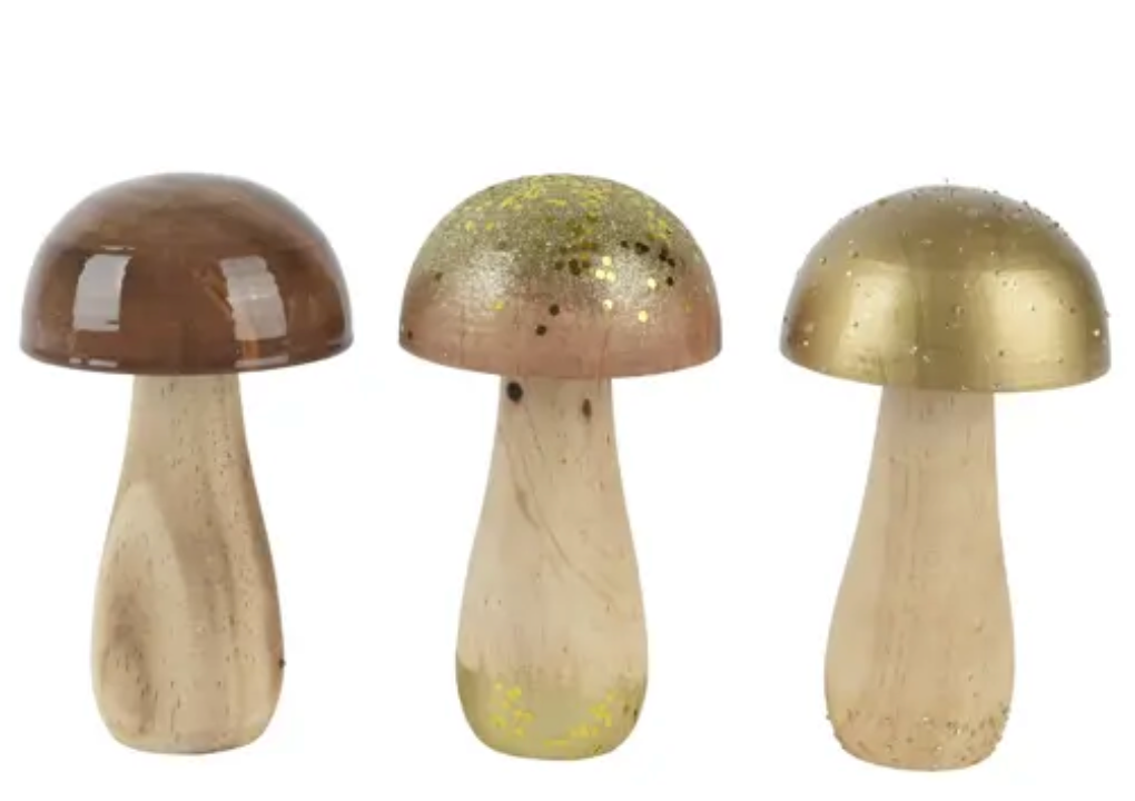 PAULOWINA MUSHROOM DECOR S/3