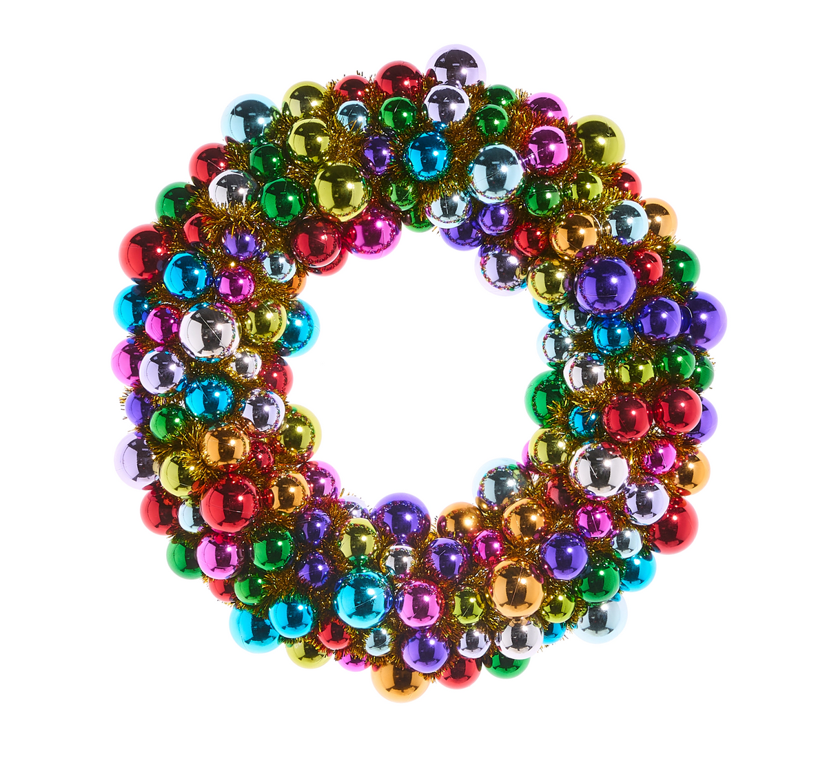 24" MULTICOLOR BALL ORNAMENT WREATH