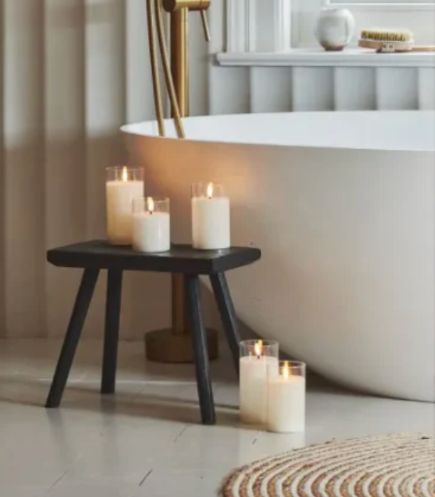 LED GLASS CANDLES-SET OF 3