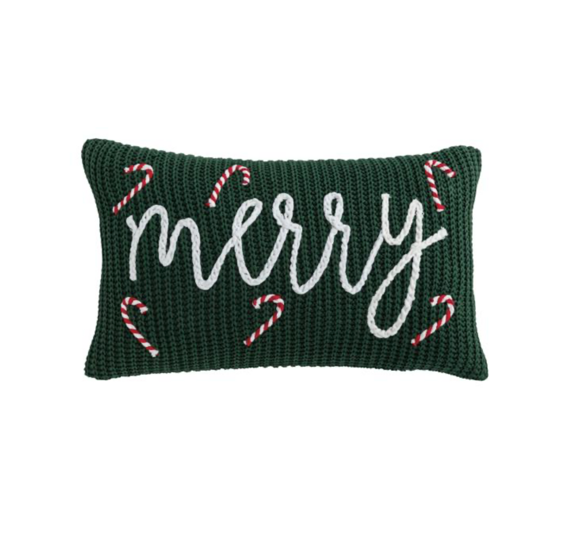 GREEN "MERRY" CHRISTMAS PILLOW