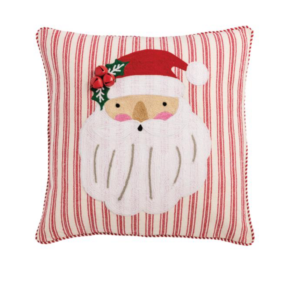 SANTA CREWEL CHRISTMAS PILLOW
