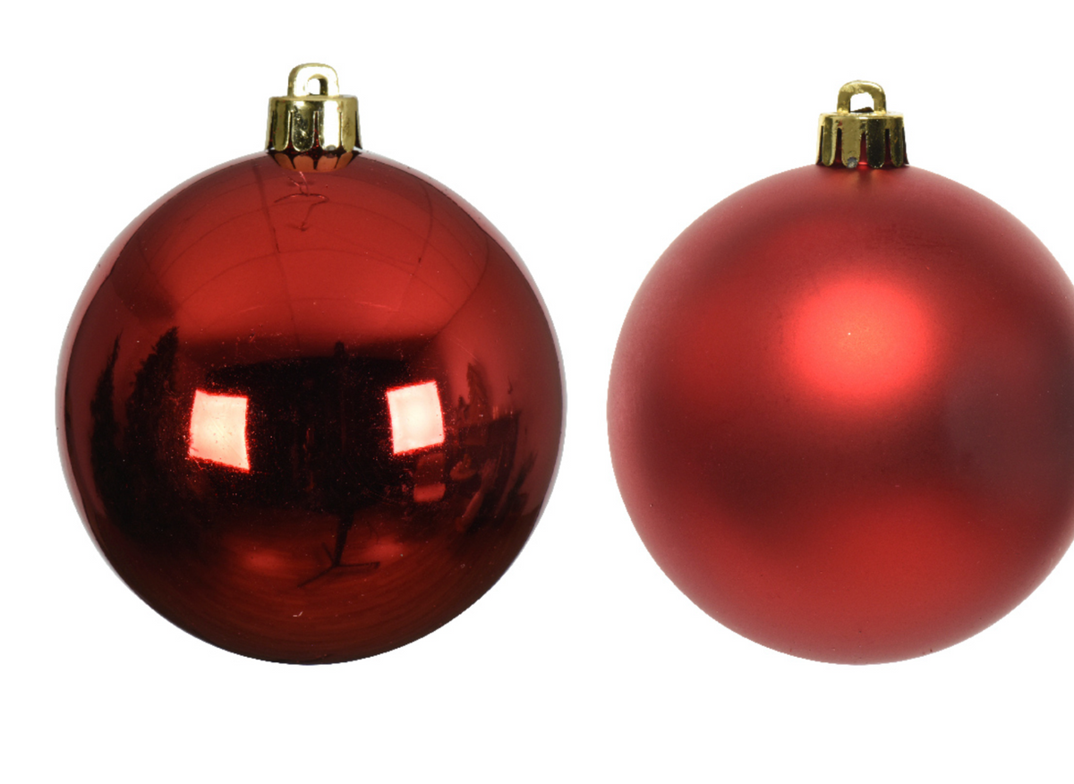 CHRISTMAS RED SHATTERPROOF BAUBLES