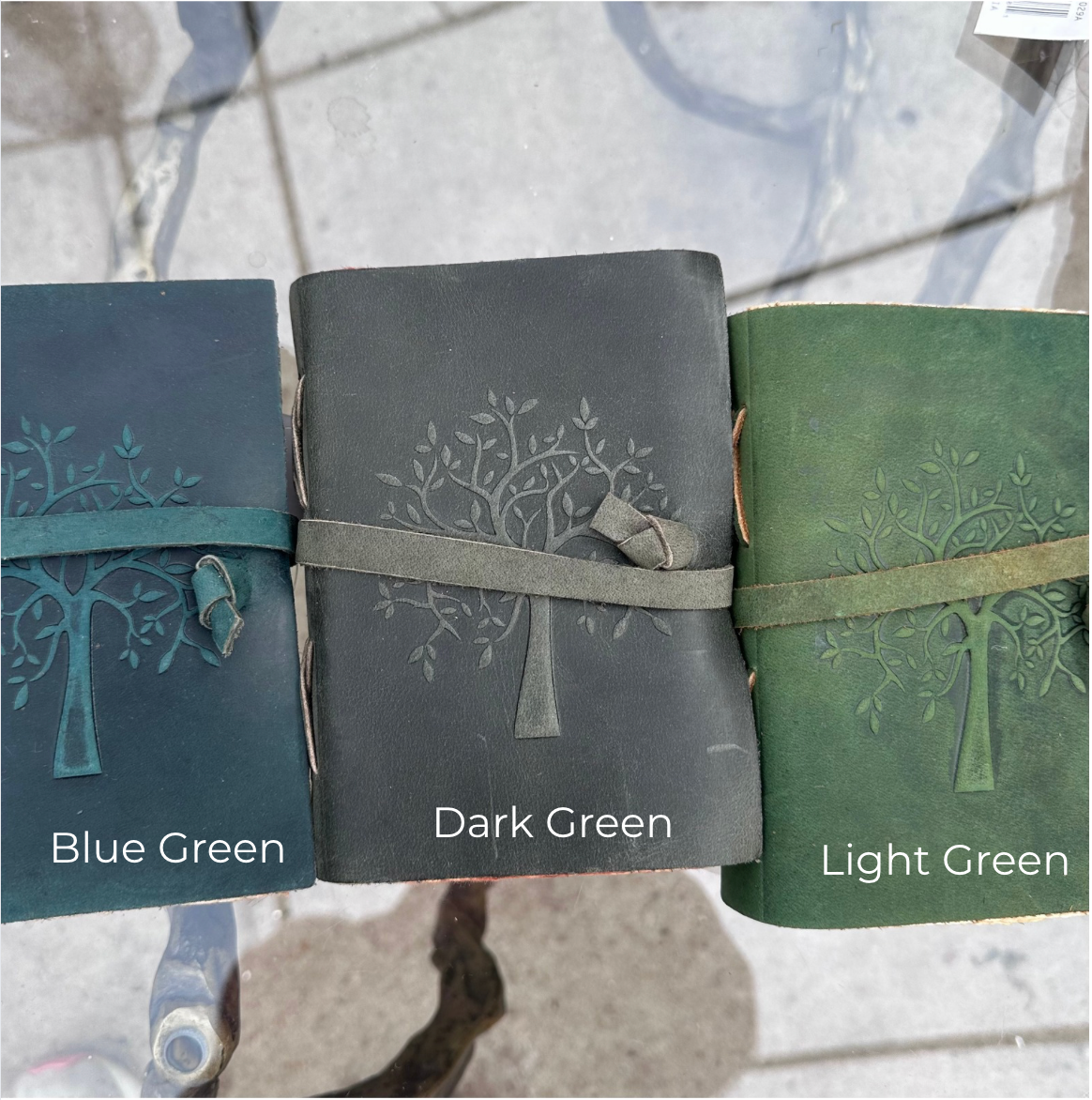 TREE HAND BOUND JOURNALS W/ HANDMADE PAPER
