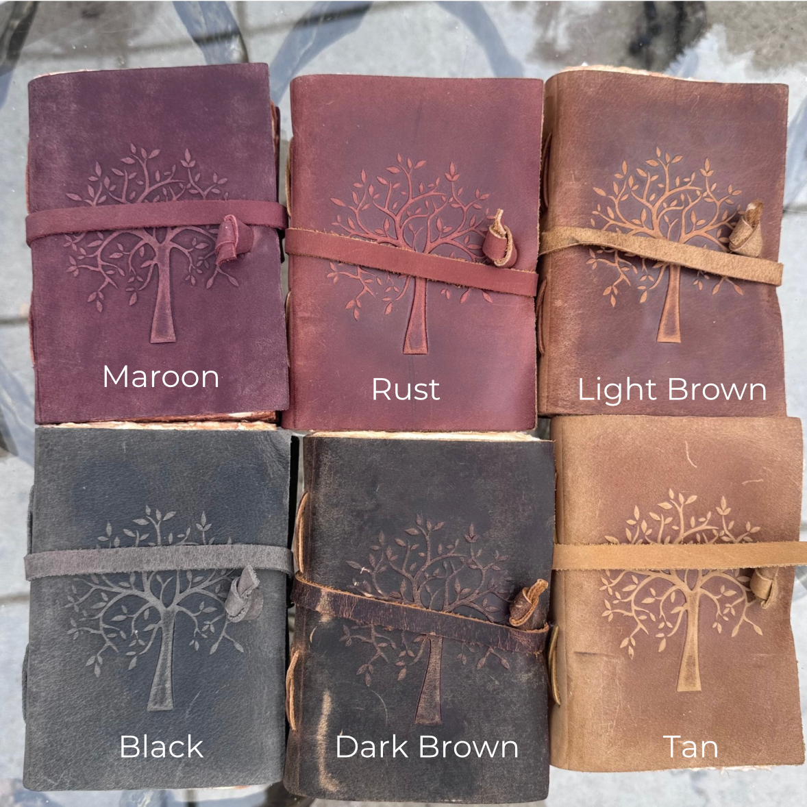 TREE HAND BOUND JOURNALS W/ HANDMADE PAPER