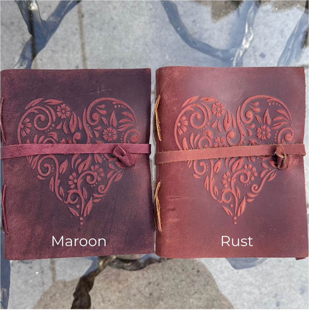 HEART HAND BOUND JOURNALS W/ HANDMADE PAPER