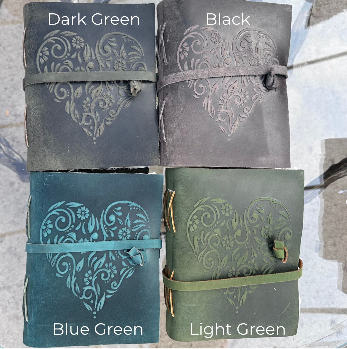 HEART HAND BOUND JOURNALS W/ HANDMADE PAPER