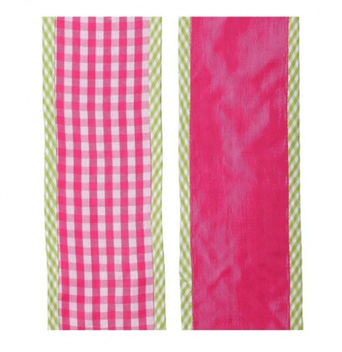 4" X 5 YDS SPRING GINGHAM W/BORDER RIBBON