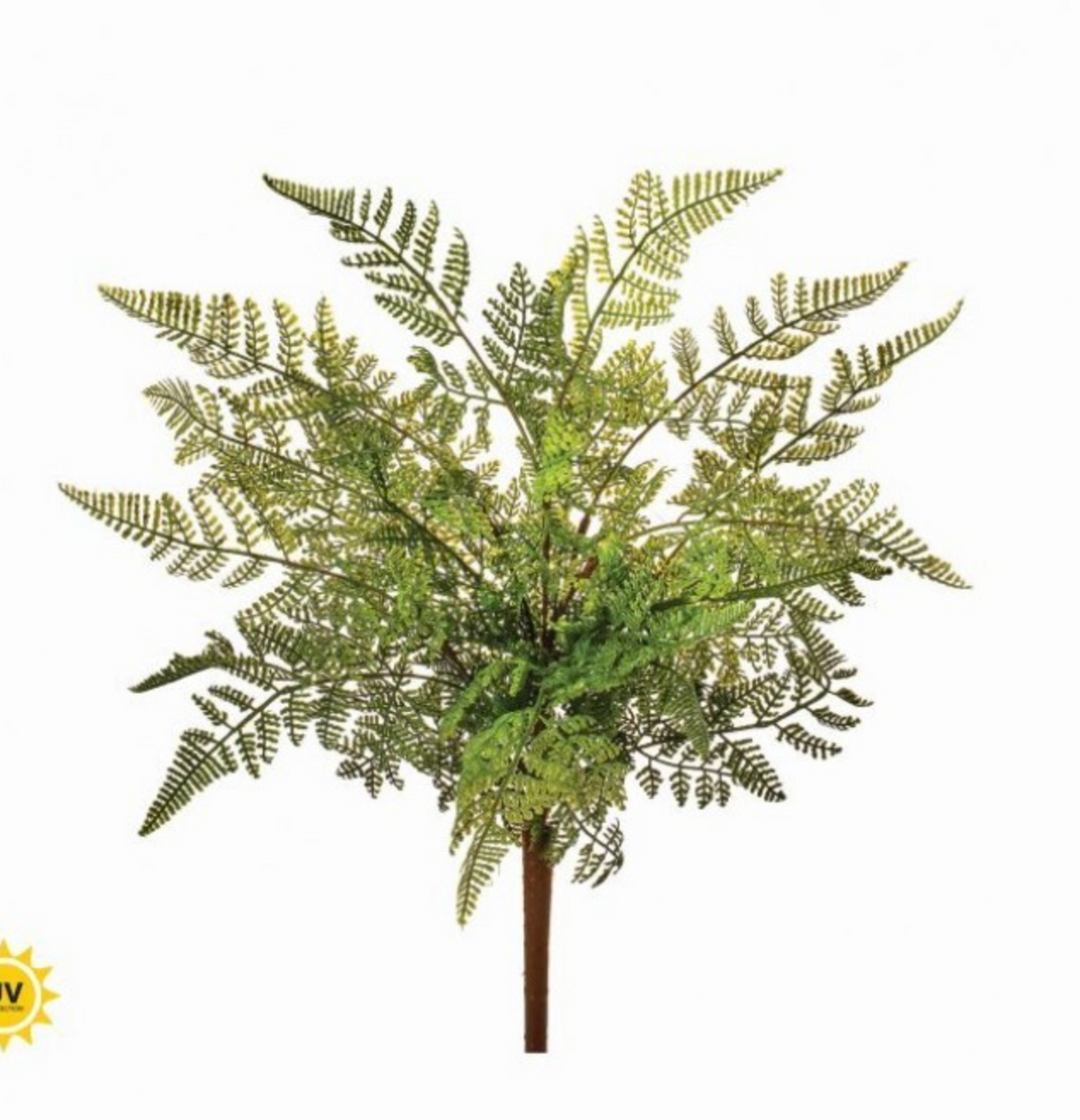 18" UV LEATHER FERN BUSH