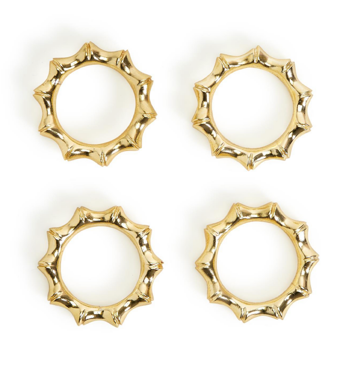 GOLDEN BAMBOO NAPKIN RING SET OF 4