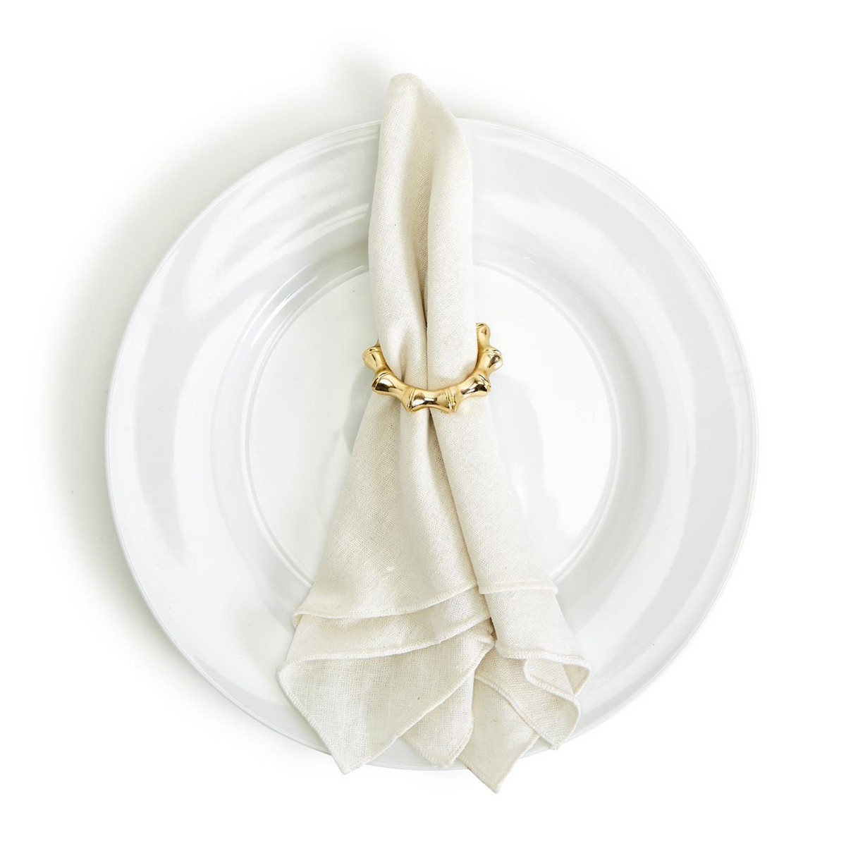GOLDEN BAMBOO NAPKIN RING SET OF 4
