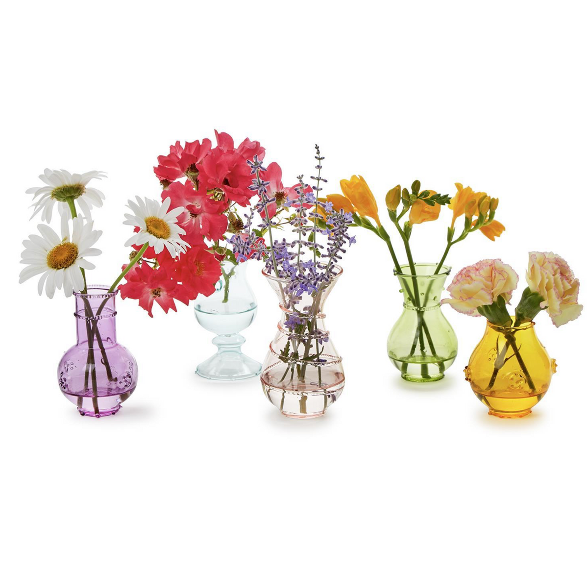 VERRE HAND BLOWN BUD VASE SET /5