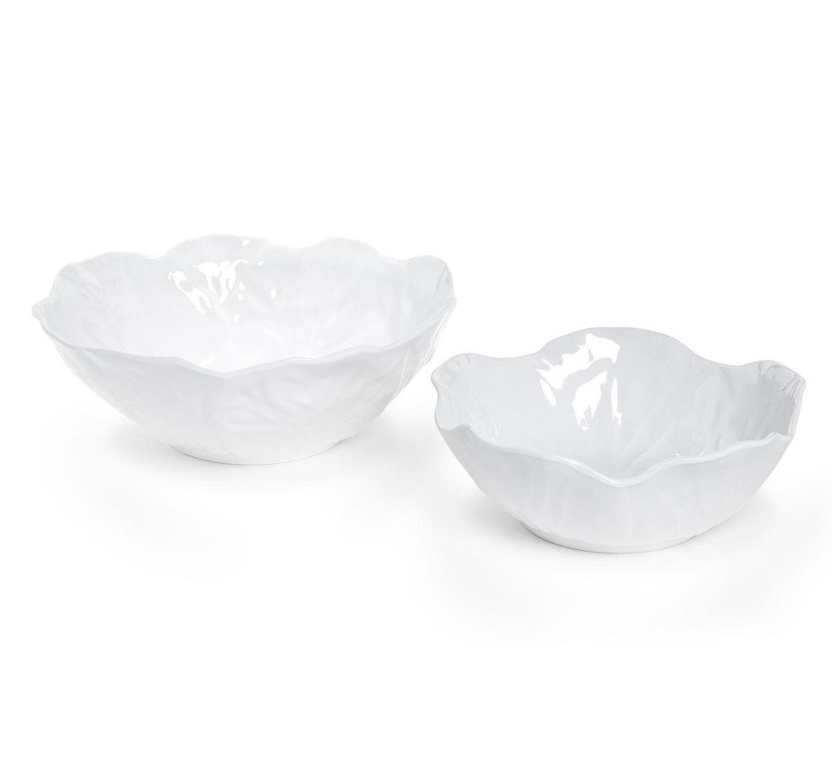 WHITE CABBAGE SERVING BOWLS