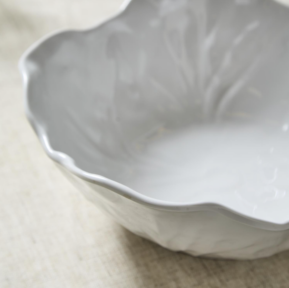 WHITE CABBAGE SERVING BOWLS