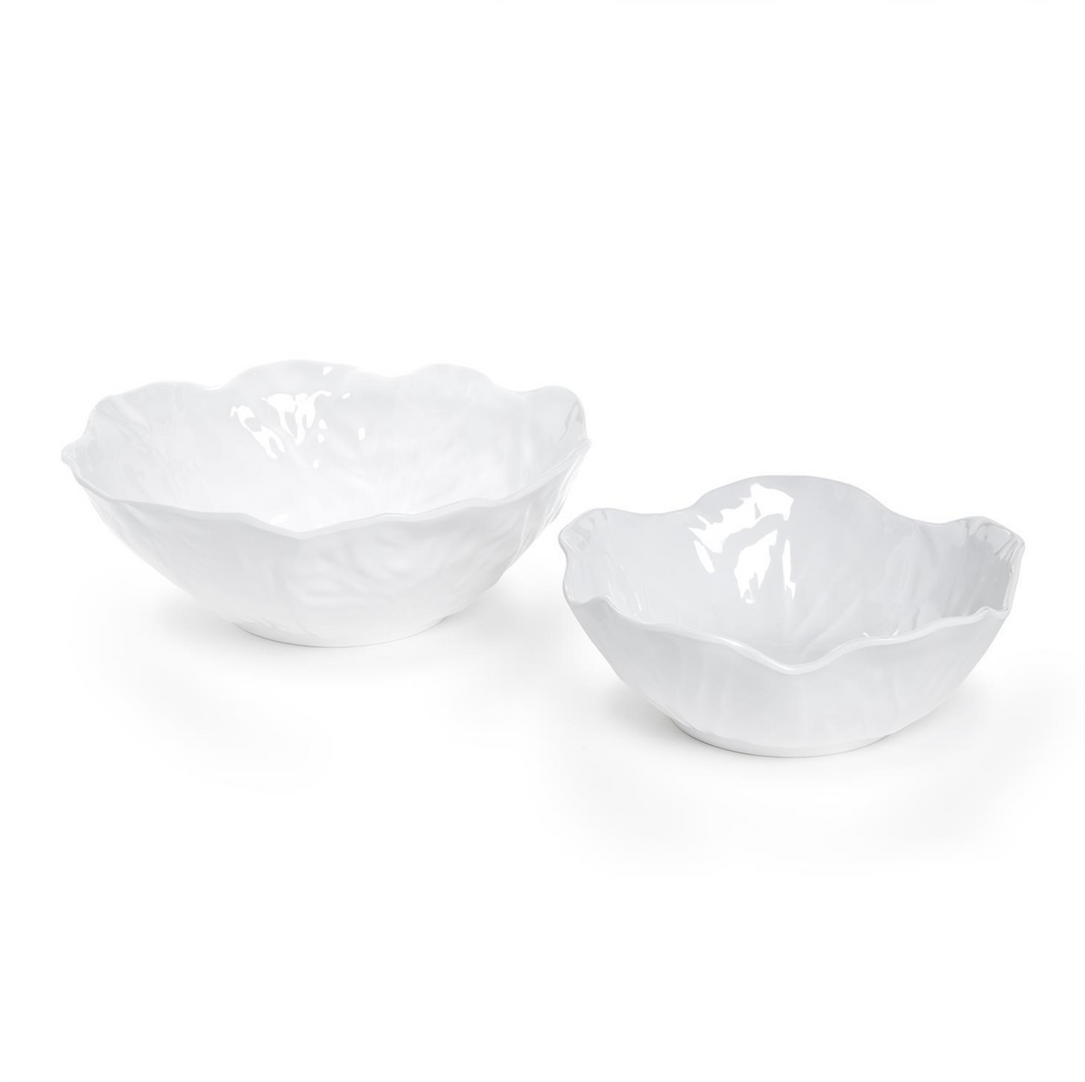WHITE CABBAGE SERVING BOWLS
