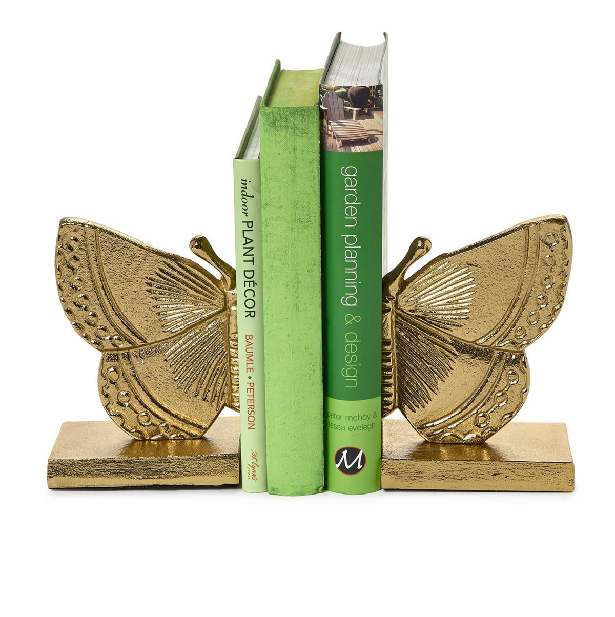 GOLD BUTTERFLY BOOKENDS