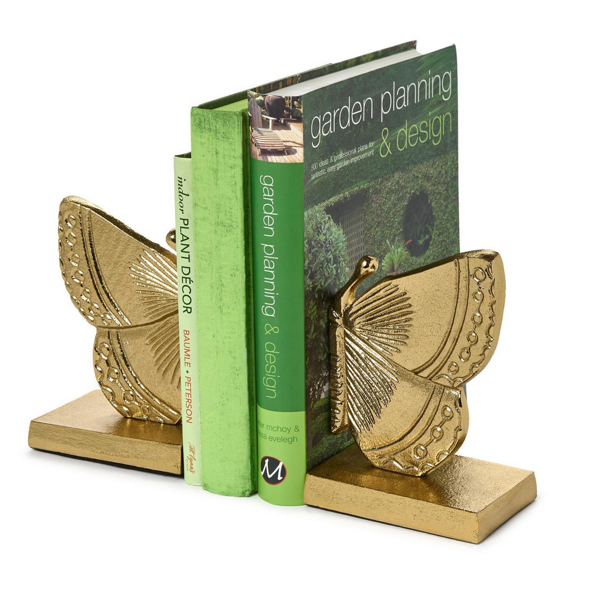 GOLD BUTTERFLY BOOKENDS